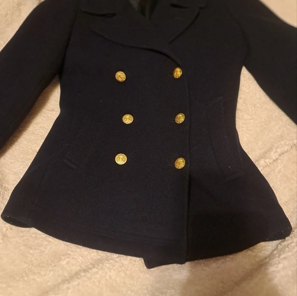 J. CREW Women peacoat size 0 navy blue - Picture 3 of 9